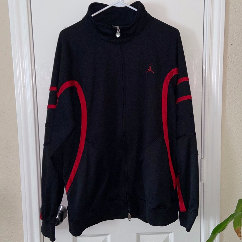 Mens Air Jordan Track Jacket Blk/Rd L
